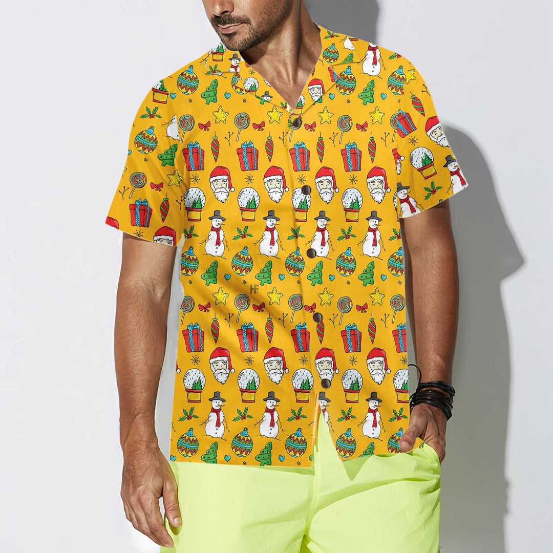 Mirla | Jag Älskar Jul T-Shirt För Män med Julmönster Söt Jul-Hawaii-Skjorta-Eva Jonsson