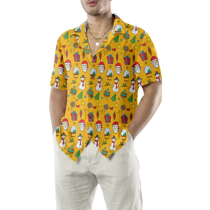 Mirla | Jag Älskar Jul T-Shirt För Män med Julmönster Söt Jul-Hawaii-Skjorta-Eva Jonsson