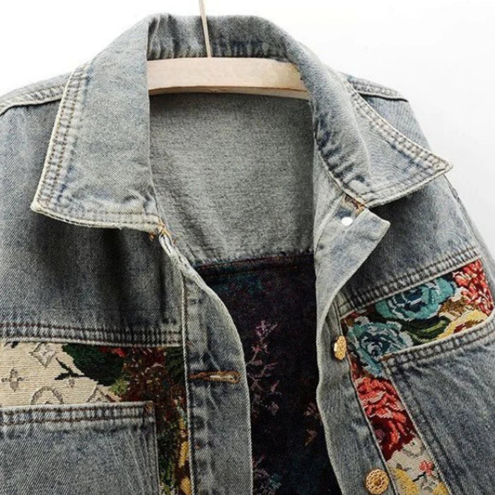 Mirla | Jeansjacka Dam - Miljövänlig 100% Ekologisk Bomull Croppad Design-Eva Jonsson