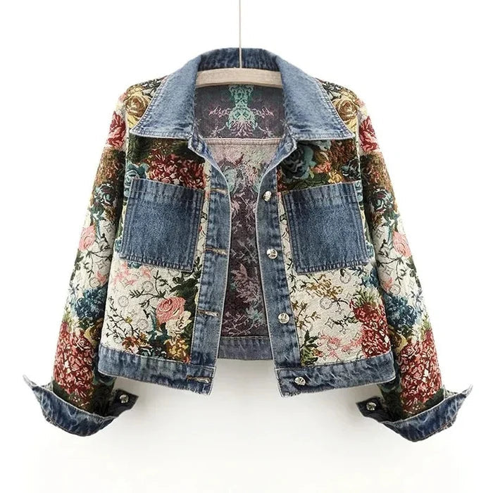 Mirla | Jeansjacka Dam - Miljövänlig 100% Ekologisk Bomull Croppad Design-Eva Jonsson