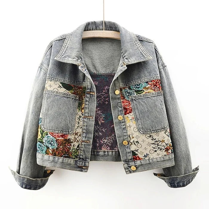 Mirla | Jeansjacka Dam - Miljövänlig 100% Ekologisk Bomull Croppad Design-Eva Jonsson