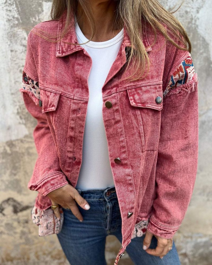 Mirla | Jeansjacka med Etniska Detaljer-Eva Jonsson