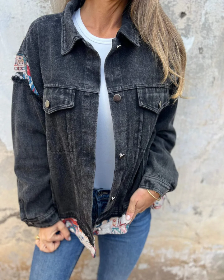 Mirla | Jeansjacka med Etniska Detaljer-Eva Jonsson