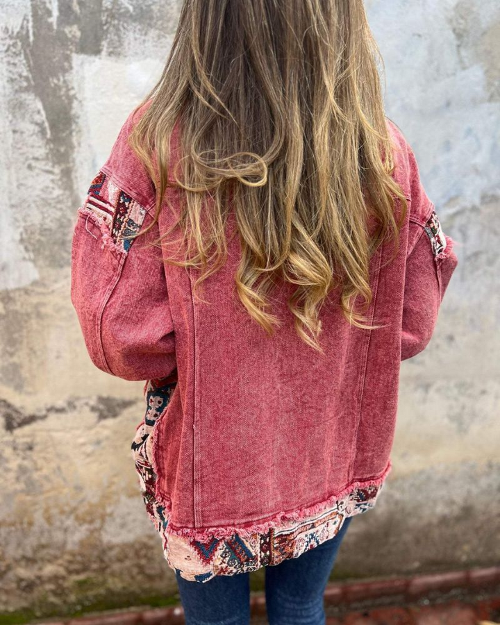 Mirla | Jeansjacka med Etniska Detaljer-Eva Jonsson