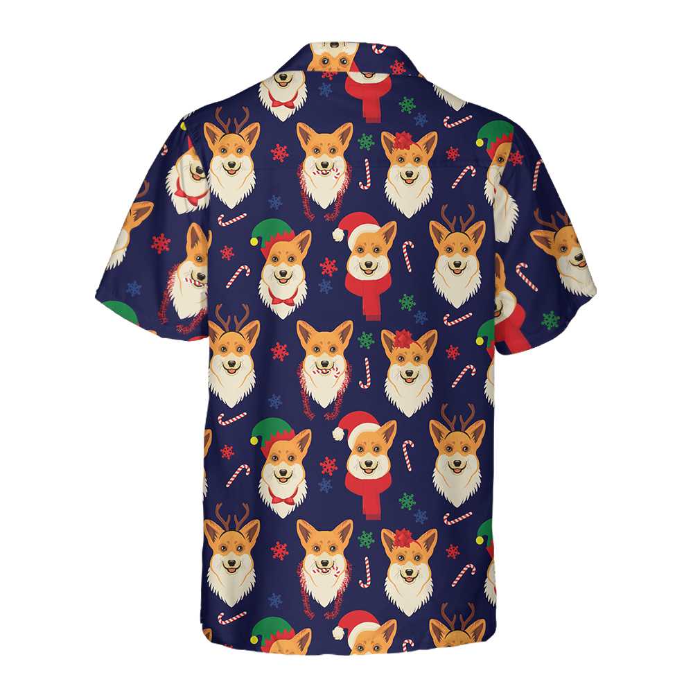 Mirla | Jul-Corgi-Mönster Hawaiian Skjorta Rolig Corgi Hund Jul Skjorta Julklapp För Hundälskare-Eva Jonsson