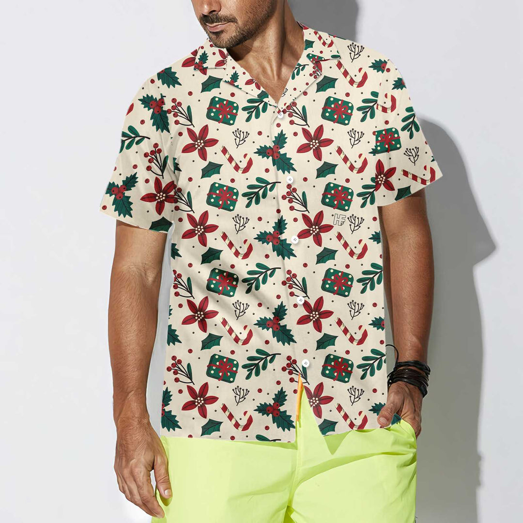 Mirla | Jul Element Sömlöst Mönster Hawaiian Skjorta Vintage Jul Skjorta Unik Gåva För Julen-Eva Jonsson