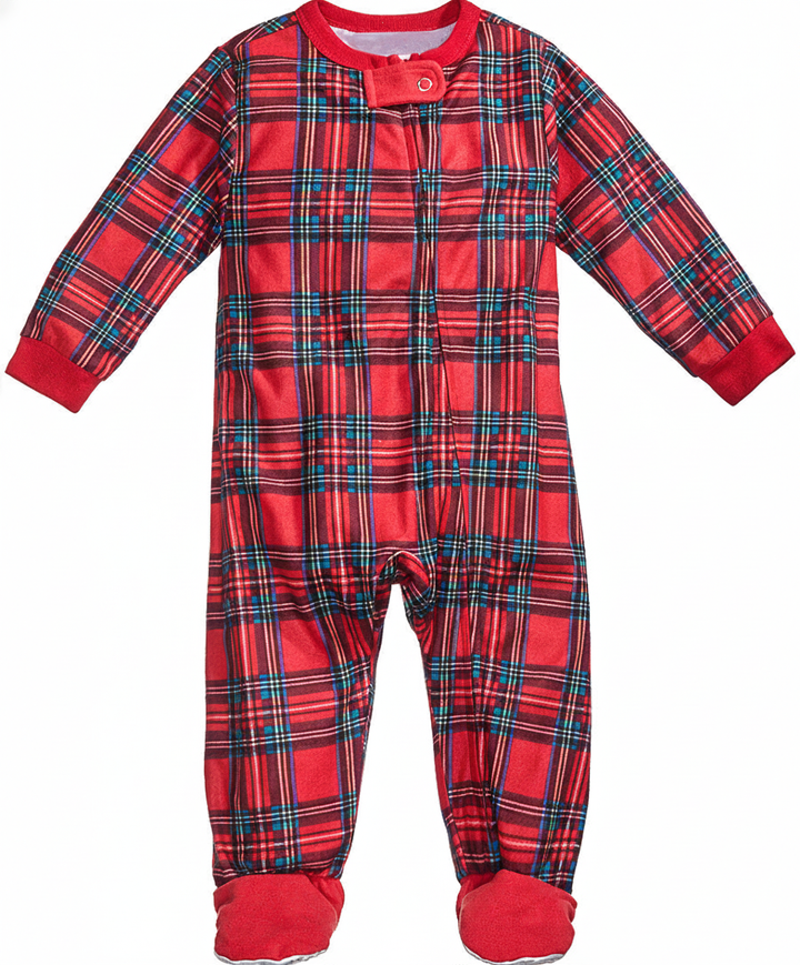 Mirla | Jul Familj Matchande Röda och Gröna Rutiga Knapp-Down Långärmad Pyjamas Set-Eva Jonsson