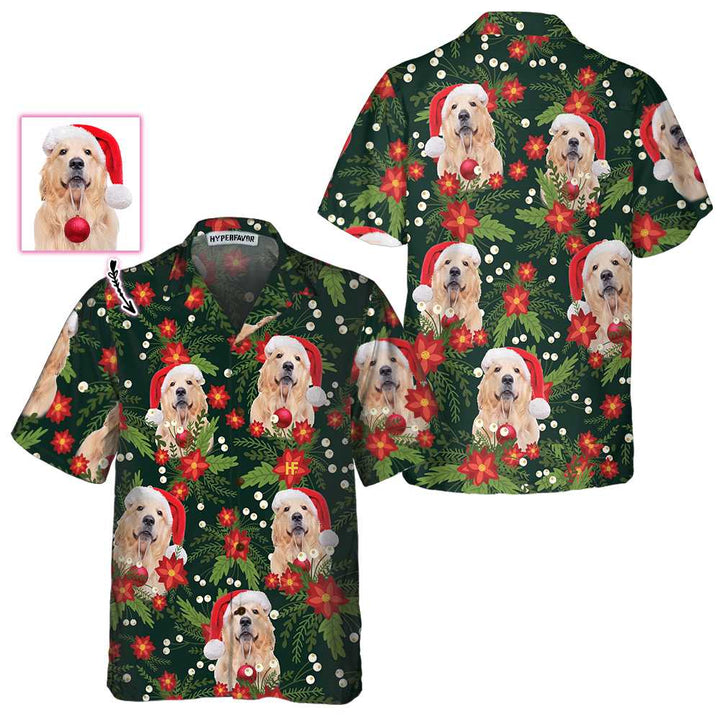 Mirla | Jul Golden Retriever Anpassad Hawaii-Skjorta Roligt Golden Retriever T-Shirt Personligt Julklapp-Eva Jonsson