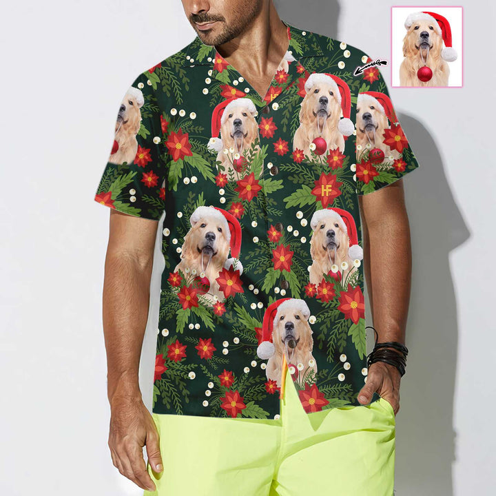 Mirla | Jul Golden Retriever Anpassad Hawaii-Skjorta Roligt Golden Retriever T-Shirt Personligt Julklapp-Eva Jonsson