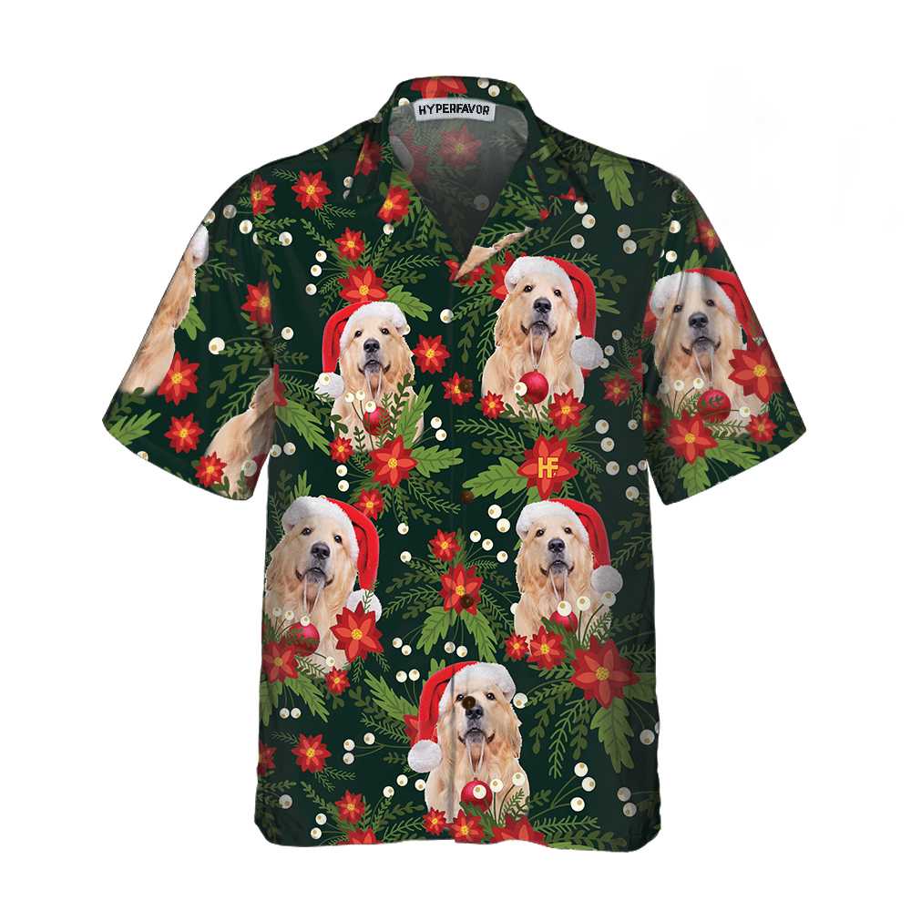 Mirla | Jul Golden Retriever Anpassad Hawaii-Skjorta Roligt Golden Retriever T-Shirt Personligt Julklapp-Eva Jonsson