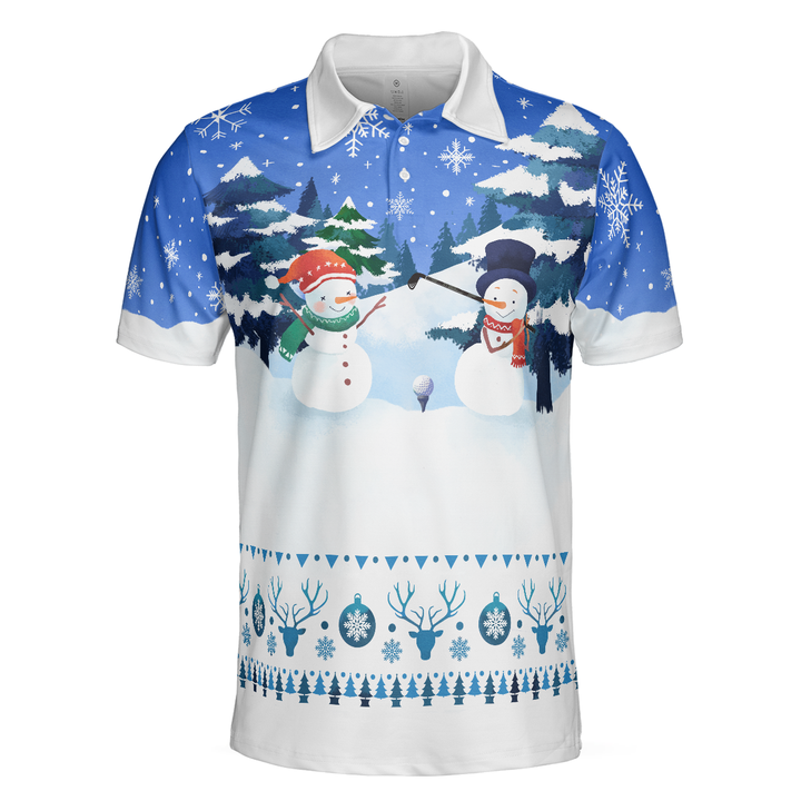 Mirla | Jul Golf Polo-Shirts - Herr Golf Polo-Shirts Kortärmad - Rolig Snögubbe-Mönster-Shirt Dry Fit - Jul-Shirt Presentidé För Män-Eva Jonsson