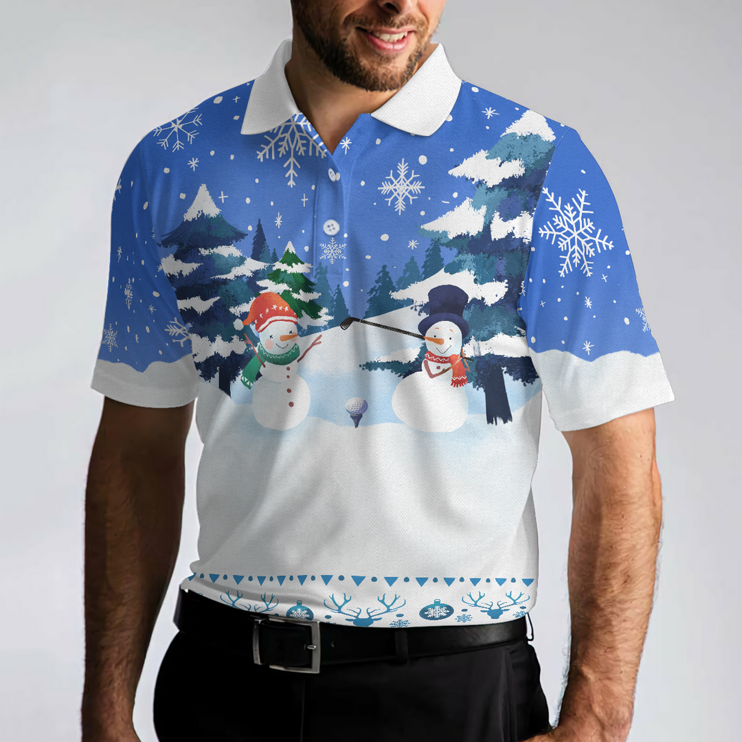 Mirla | Jul Golf Polo-Shirts - Herr Golf Polo-Shirts Kortärmad - Rolig Snögubbe-Mönster-Shirt Dry Fit - Jul-Shirt Presentidé För Män-Eva Jonsson