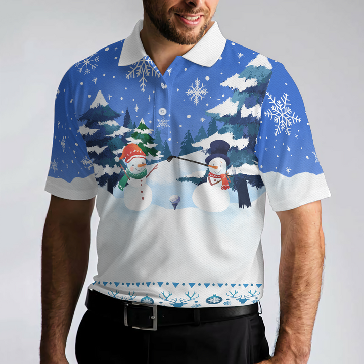 Mirla | Jul Golf Polo-Shirts - Herr Golf Polo-Shirts Kortärmad - Rolig Snögubbe-Mönster-Shirt Dry Fit - Jul-Shirt Presentidé För Män-Eva Jonsson