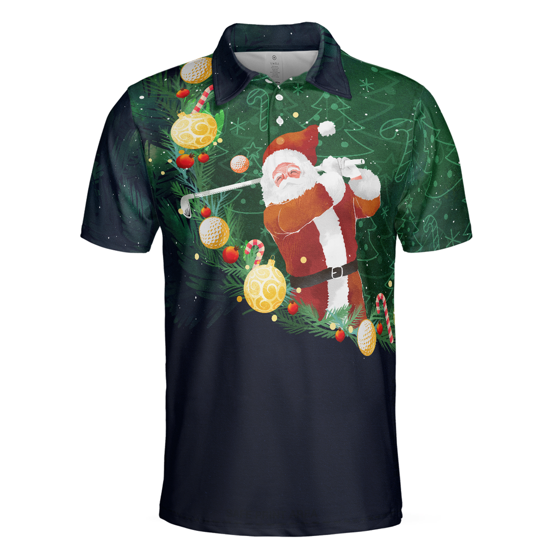 Mirla | Jul Golf Poloshirts - Herr Golf Poloshirts Kort Ärm - Santa Golfspel Mönster T-Shirt - Jul T-Shirt Presentidé För Män-Eva Jonsson