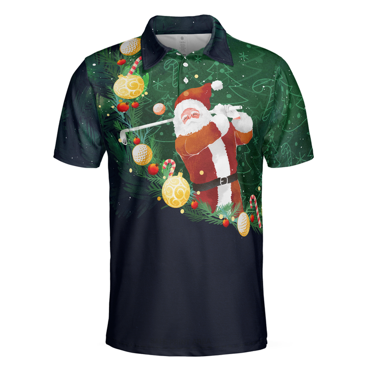 Mirla | Jul Golf Poloshirts - Herr Golf Poloshirts Kort Ärm - Santa Golfspel Mönster T-Shirt - Jul T-Shirt Presentidé För Män-Eva Jonsson