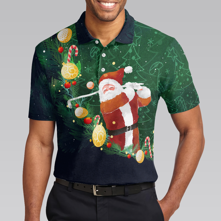 Mirla | Jul Golf Poloshirts - Herr Golf Poloshirts Kort Ärm - Santa Golfspel Mönster T-Shirt - Jul T-Shirt Presentidé För Män-Eva Jonsson