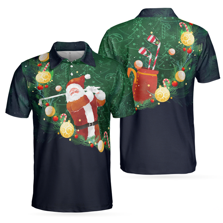 Mirla | Jul Golf Poloshirts - Herr Golf Poloshirts Kort Ärm - Santa Golfspel Mönster T-Shirt - Jul T-Shirt Presentidé För Män-Eva Jonsson