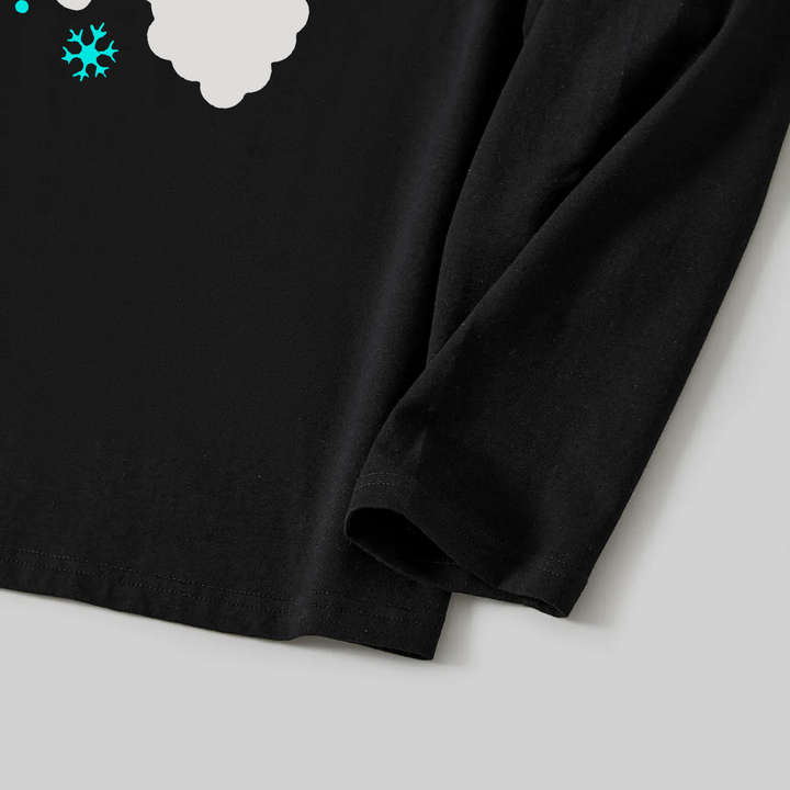 Mirla | Jul Ho Ho Ho Texttryck Svart Långärmad Topp med Grön och Svart Rutigt Mönster Familjneutrala Pyjamasar-Eva Jonsson