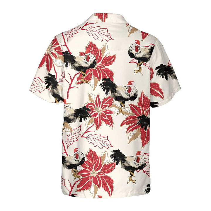 Mirla | Jul-Höns och Julstjärna Hawaiian-Skjorta Unik Höns-Skjorta För Män och Kvinnor Bästa Julklappen-Eva Jonsson