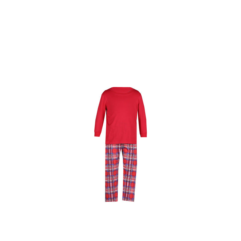 Mirla | Jul Långärmad Pure Red Topp och Lång Randig Byxa Familjepassande Pyjamas-2-Eva Jonsson