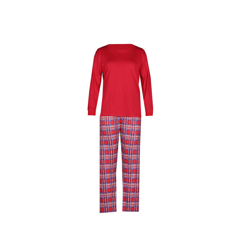 Mirla | Jul Långärmad Pure Red Topp och Lång Randig Byxa Familjepassande Pyjamas-2-Eva Jonsson