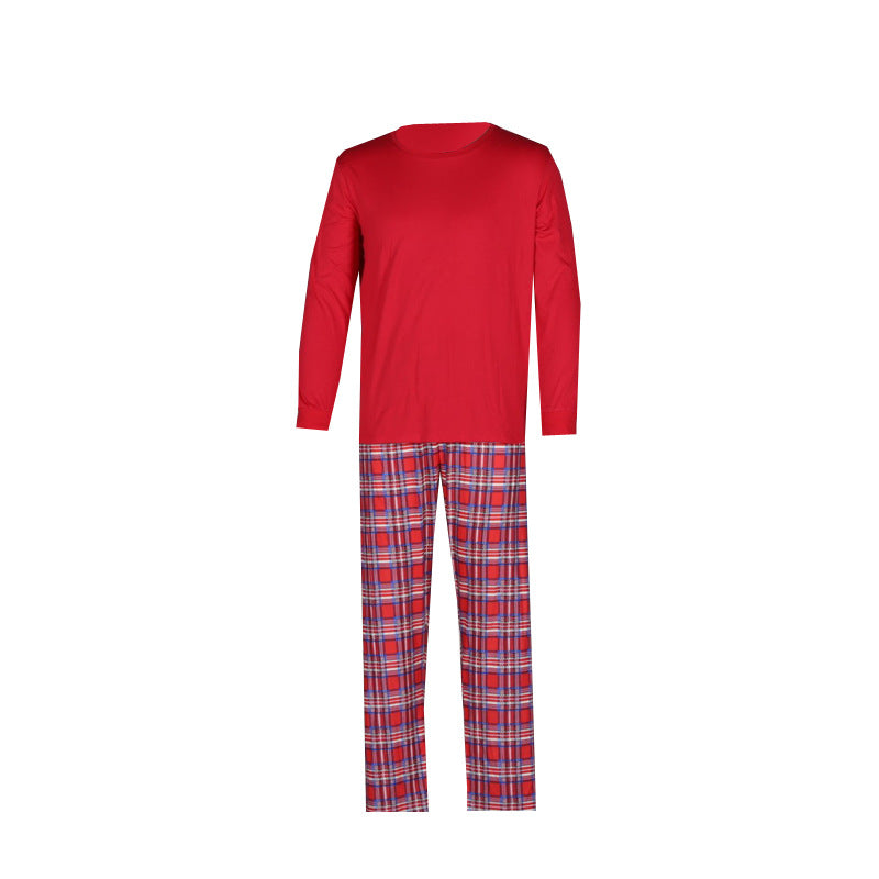Mirla | Jul Långärmad Pure Red Topp och Lång Randig Byxa Familjepassande Pyjamas-2-Eva Jonsson