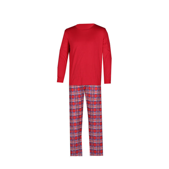 Mirla | Jul Långärmad Pure Red Topp och Lång Randig Byxa Familjepassande Pyjamas-2-Eva Jonsson