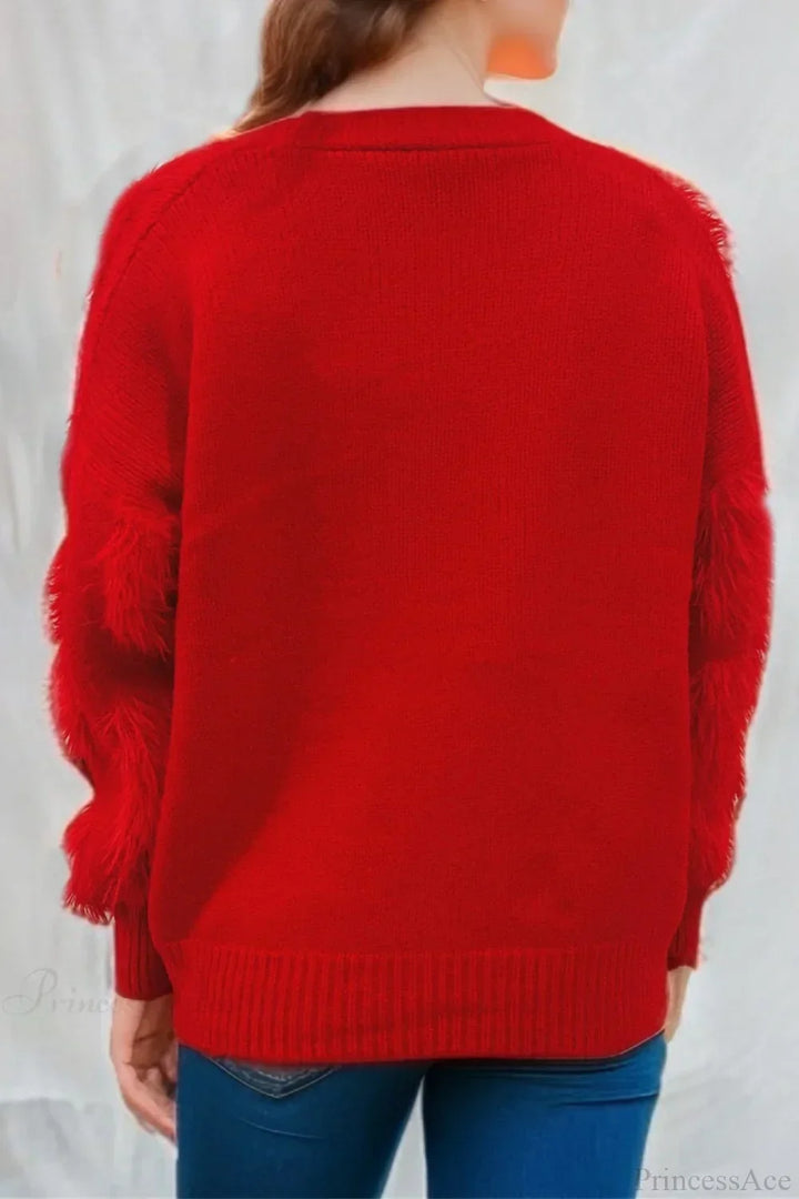 Mirla | Jul Mink Fleece 3D Trim Enkelknäppt Kofta Tröja-Eva Jonsson