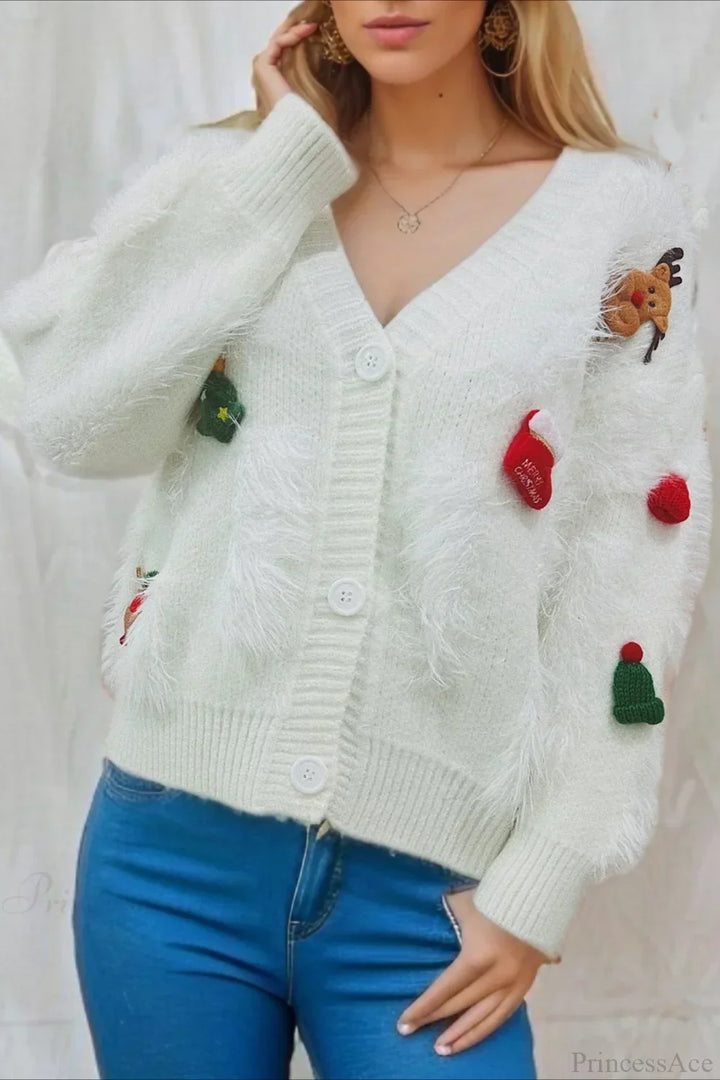 Mirla | Jul Mink Fleece 3D Trim Enkelknäppt Kofta Tröja-Eva Jonsson