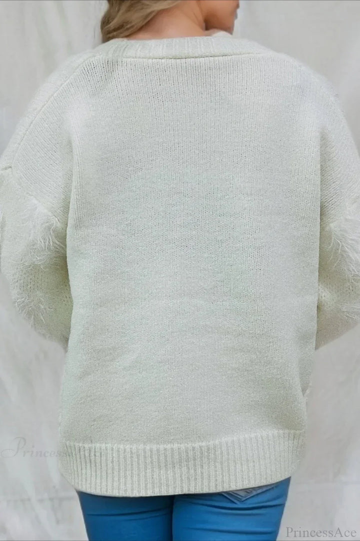 Mirla | Jul Mink Fleece 3D Trim Enkelknäppt Kofta Tröja-Eva Jonsson