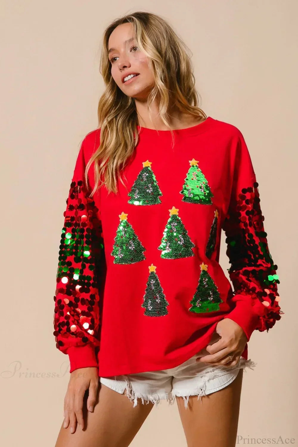 Mirla | Jul Pärlor Långärmad Avslappnad Sweatshirt-Eva Jonsson