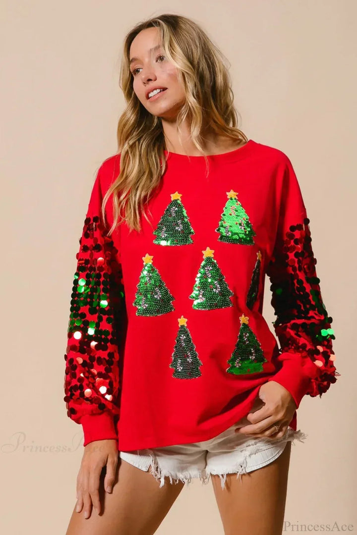 Mirla | Jul Pärlor Långärmad Avslappnad Sweatshirt-Eva Jonsson