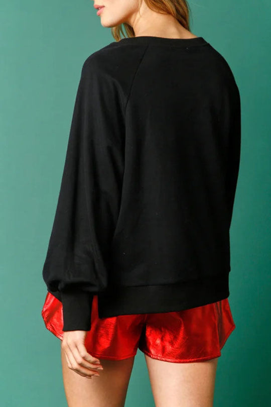 Mirla | Jul Pepparkakemann Pailletter Långärmad Sweatshirt-Eva Jonsson