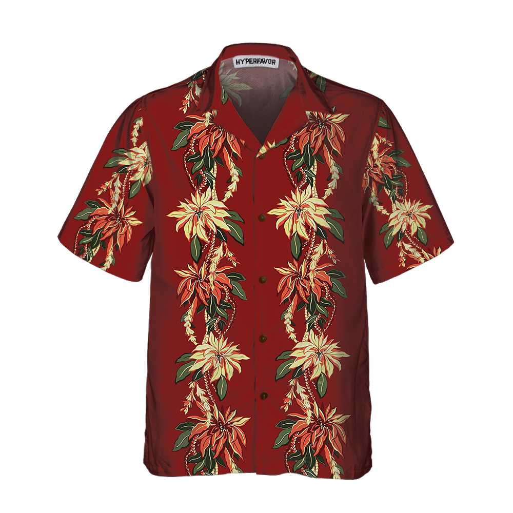 Mirla | Jul-Poinsettia-Hawaiian Shirt Vintage-Christmas Shirt Best Christmas Gift Ideas-Eva Jonsson