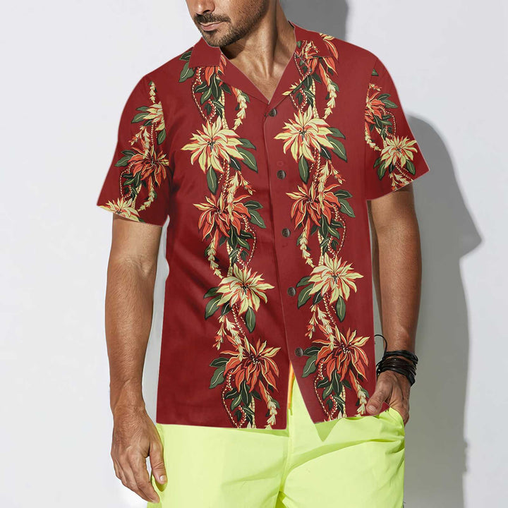 Mirla | Jul-Poinsettia-Hawaiian Shirt Vintage-Christmas Shirt Best Christmas Gift Ideas-Eva Jonsson