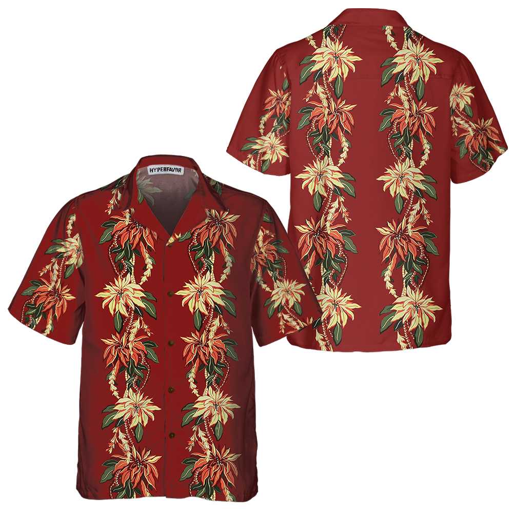 Mirla | Jul-Poinsettia-Hawaiian Shirt Vintage-Christmas Shirt Best Christmas Gift Ideas-Eva Jonsson