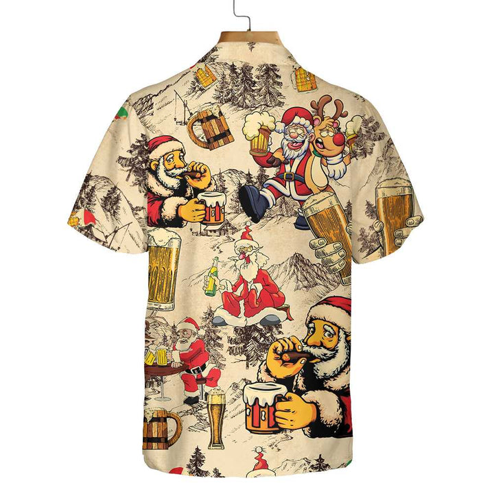 Mirla | Jul Rolig Full Jultomte och Öl Hawaii-T-Shirt Rolig Jultomte Present För Män-Eva Jonsson