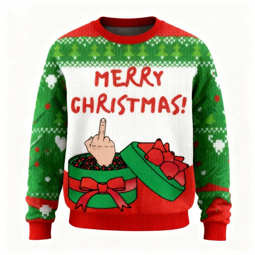 Mirla | Jul-Slogan-Tryck Unisex Ful Jultröja - Rolig Festtröja-Eva Jonsson