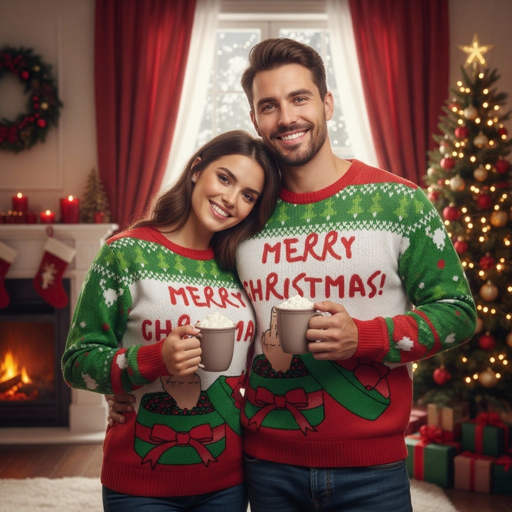 Mirla | Jul-Slogan-Tryck Unisex Ful Jultröja - Rolig Festtröja-Eva Jonsson
