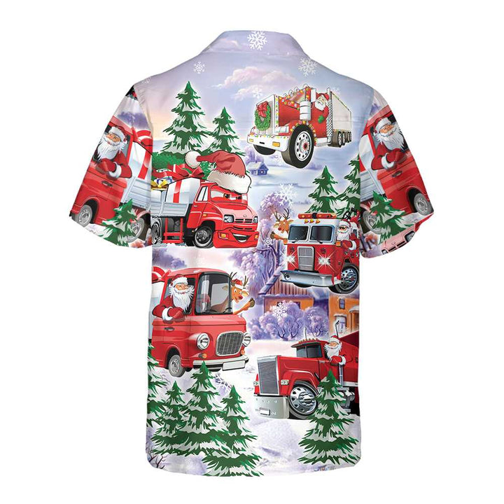 Mirla | Jul-Truck Hawaii Skjorta Röd Truck Julskjorta Bästa Julklappen-Eva Jonsson