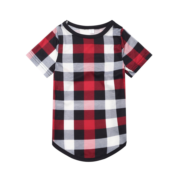 Mirla | Jul Vi Är Familj Färgglada Multi-Element Bokstäver Tryck Röd & Svart & Grå & Vit Rutig Familj Pyjamas-Eva Jonsson