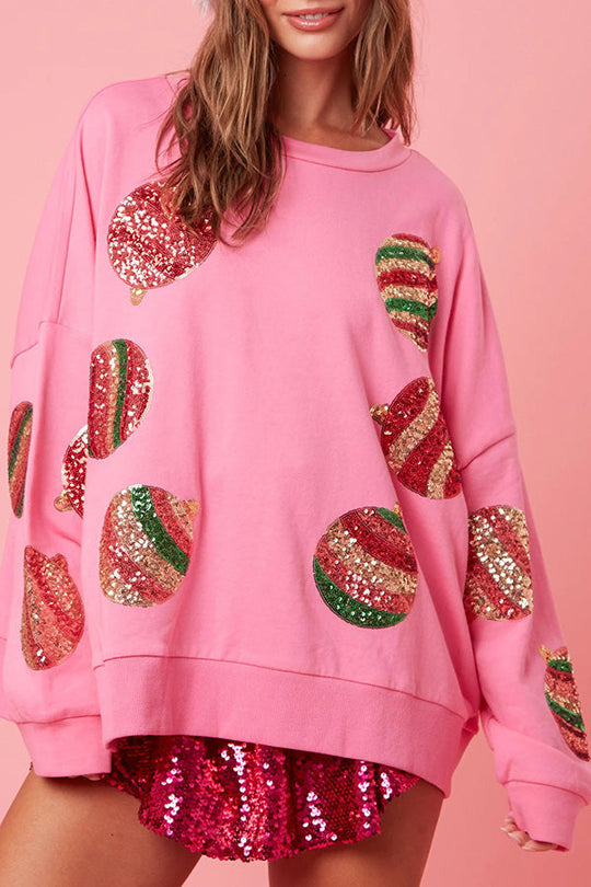 Mirla | Julägg Paljetter Lättjusterad Långärmad Sweatshirt-Eva Jonsson