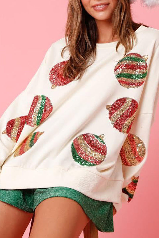 Mirla | Julägg Paljetter Lättjusterad Långärmad Sweatshirt-Eva Jonsson