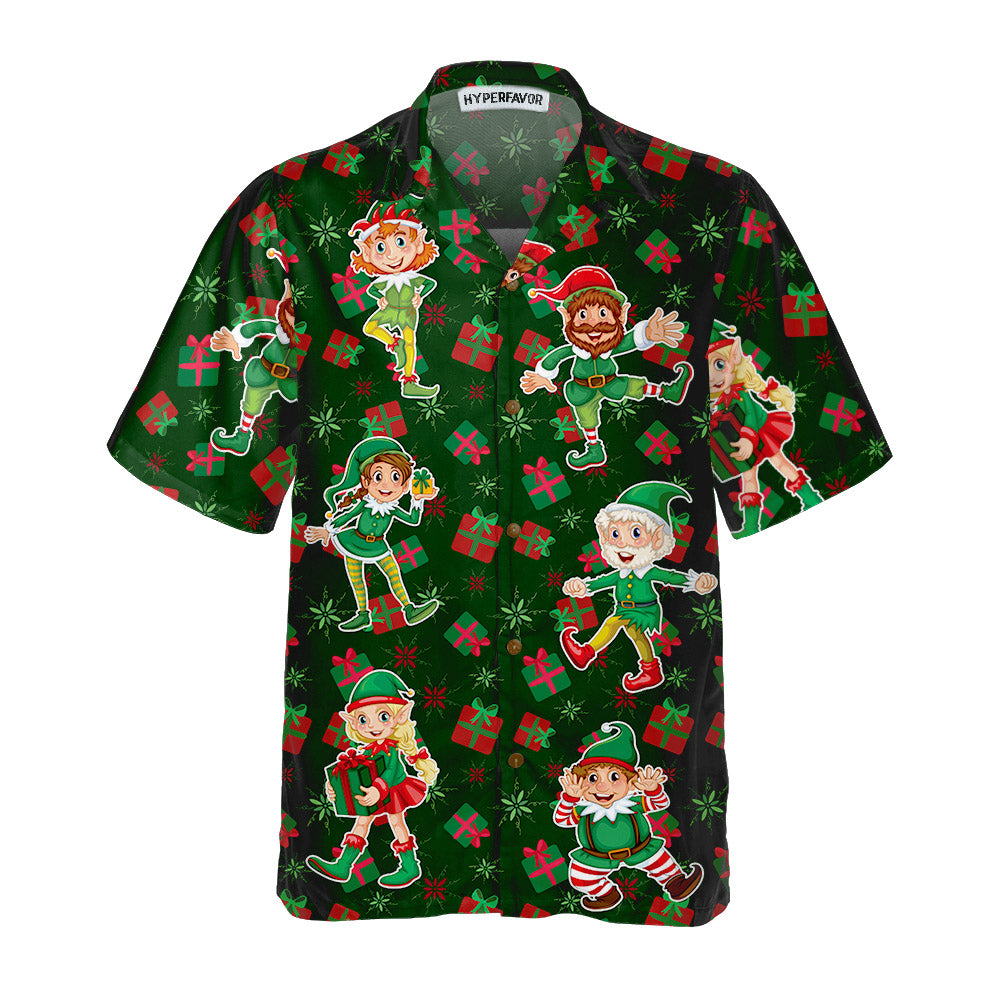 Mirla | Julälva Party Hawaii Shirt Rolig Älv Julskjorta Bästa Julklappsidén-Eva Jonsson