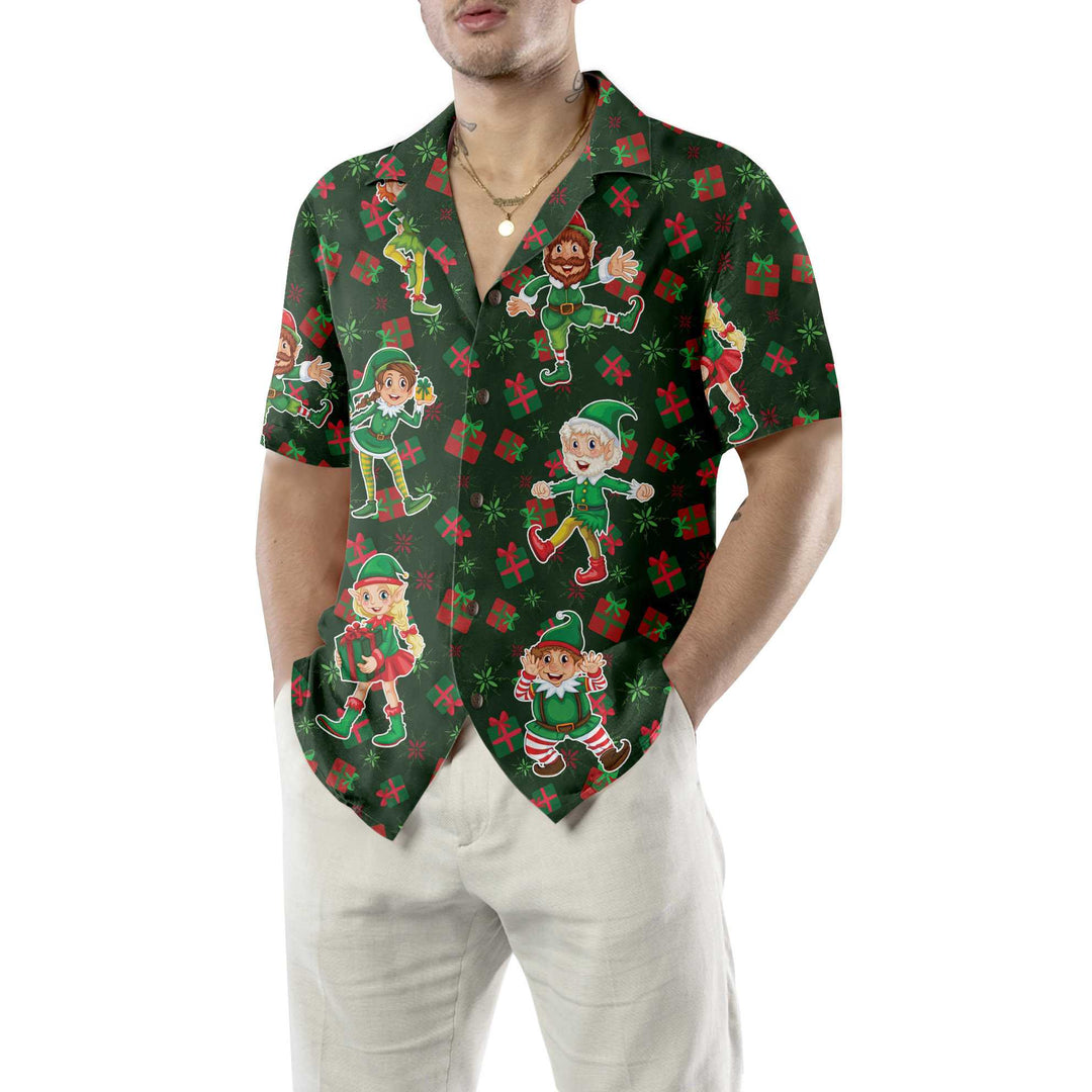 Mirla | Julälva Party Hawaii Shirt Rolig Älv Julskjorta Bästa Julklappsidén-Eva Jonsson