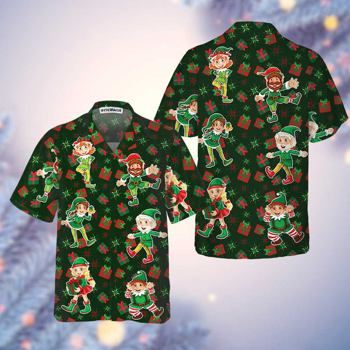 Mirla | Julälva Party Hawaii Shirt Rolig Älv Julskjorta Bästa Julklappsidén-Eva Jonsson