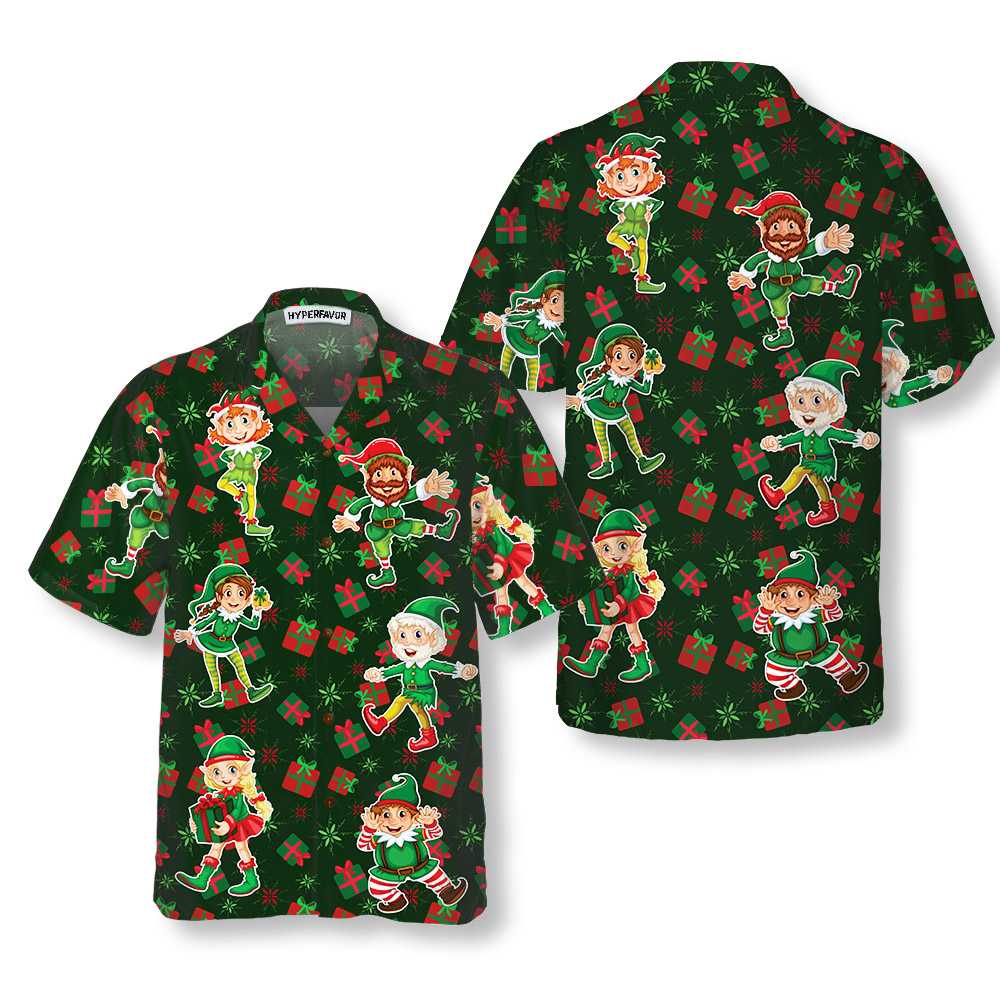 Mirla | Julälva Party Hawaii Shirt Rolig Älv Julskjorta Bästa Julklappsidén-Eva Jonsson