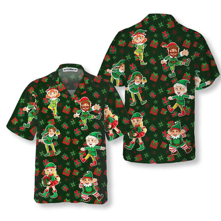 Mirla | Julälva Party Hawaii Shirt Rolig Älv Julskjorta Bästa Julklappsidén-Eva Jonsson