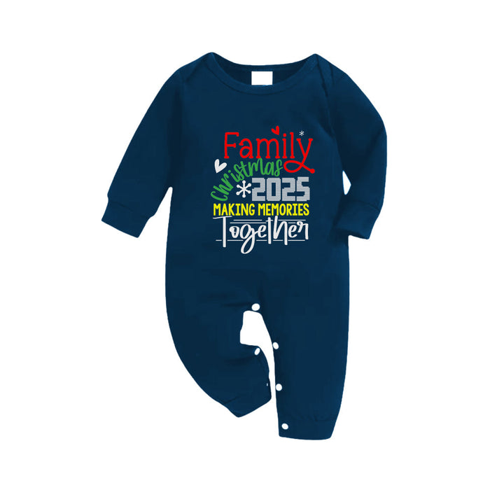 Mirla | Julfamilj-Pyjamas I Matchande Stil - Marinblå & Himmelsblå Rutiga Pjs-Set med Familjejul 2025 Minnen Tillsammans Skapa Konstnärlig Texttryck-Eva Jonsson