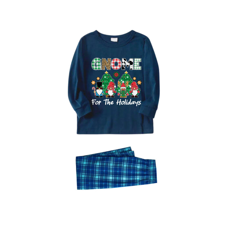 Mirla | Julfamilj-Pyjamaset I Marinblå & Ljusblå med Gnome For The Holidays och Gnomies Tecknad Tryck-Eva Jonsson
